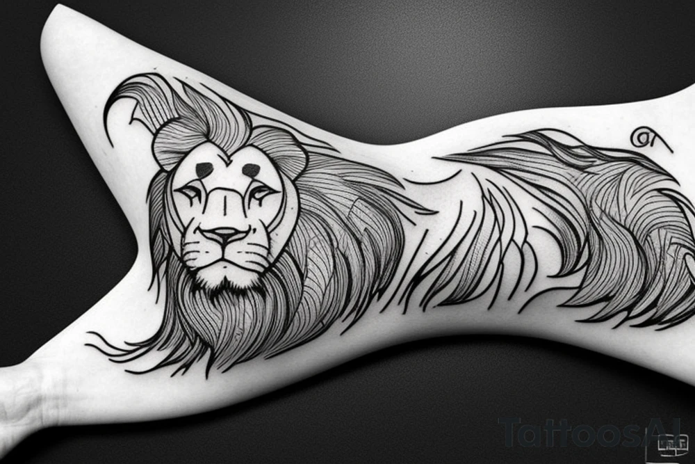 lion lying down tattoo idea