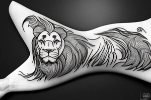 lion lying down tattoo idea