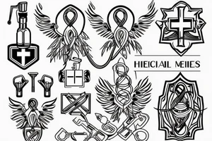 Medical healthcare caduceus tattoo idea