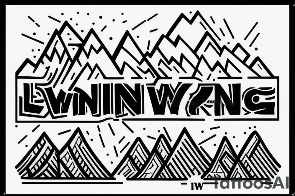 I want a mountain incorporating the letters I and L and the city of New York City. tattoo idea