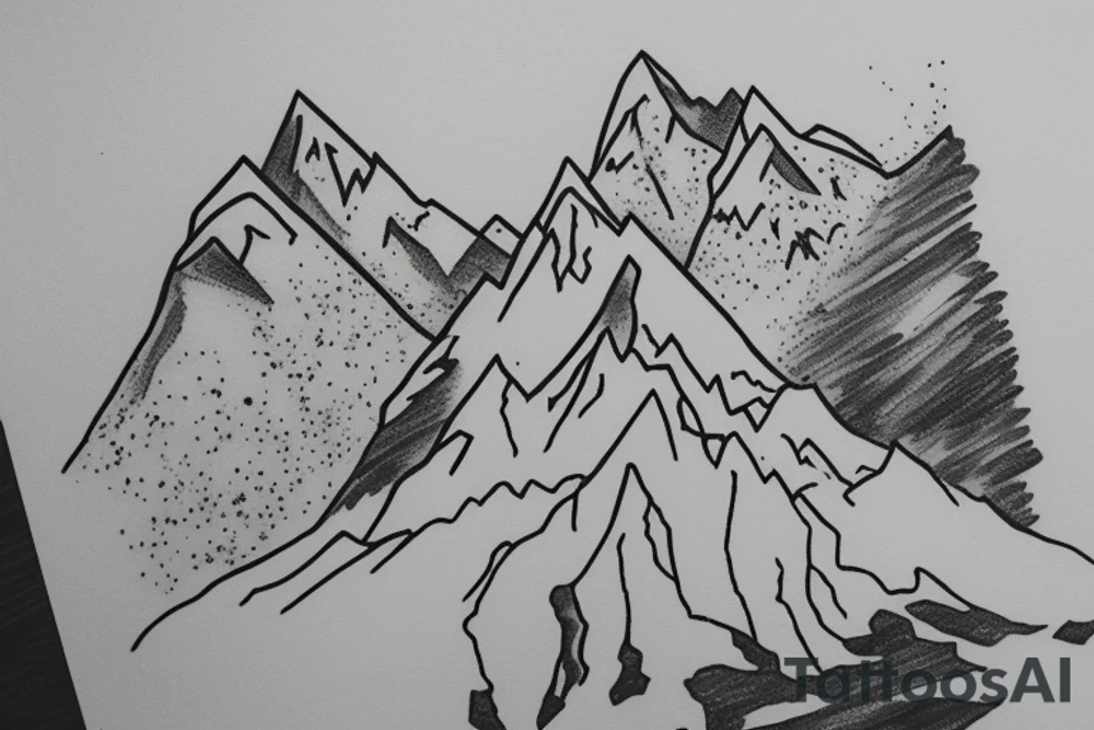 I want a simple mountain incorporating the letters I and L tattoo idea