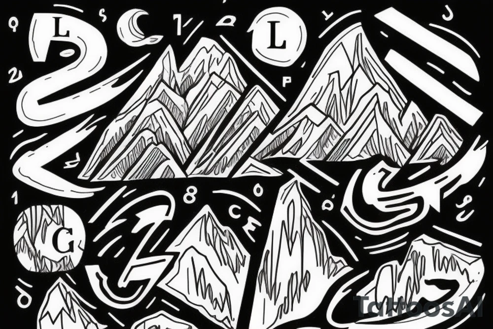 I want a simple mountain incorporating the letters I and L tattoo idea