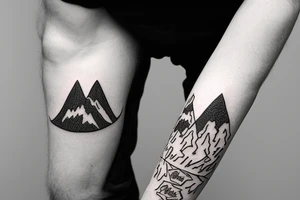 I want a simple mountain incorporating the letters I and L tattoo idea