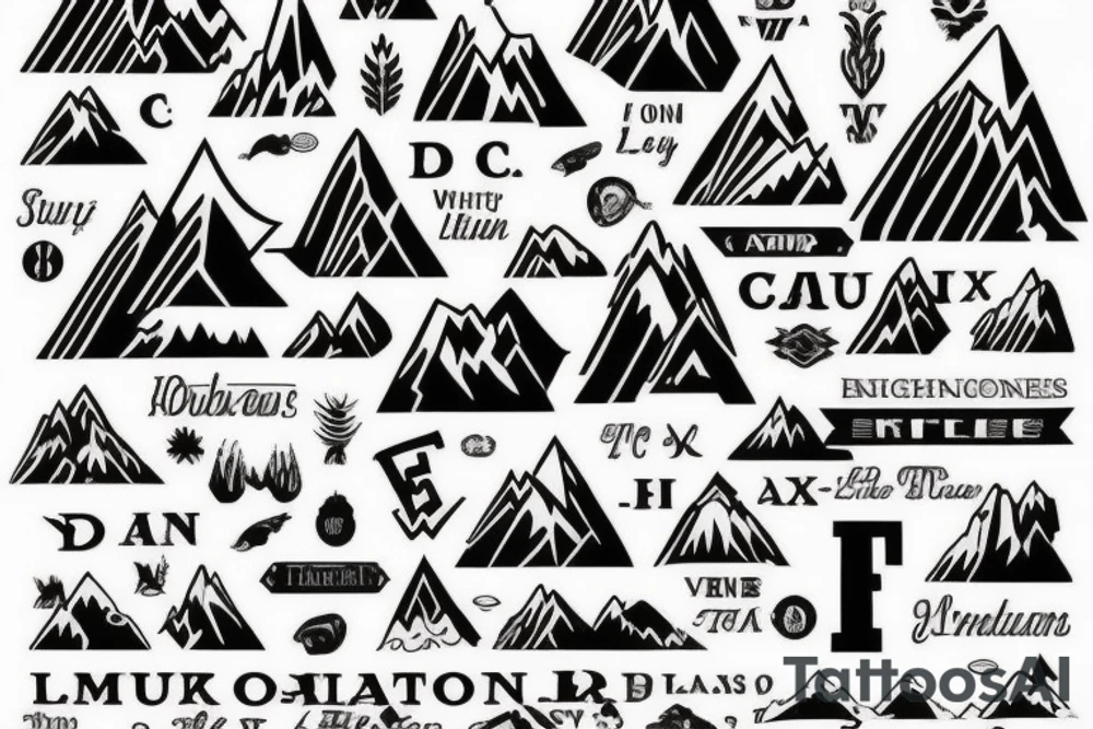 I want a simple mountain incorporating the letters I and L tattoo idea