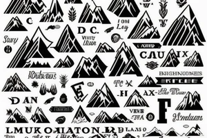 I want a simple mountain incorporating the letters I and L tattoo idea