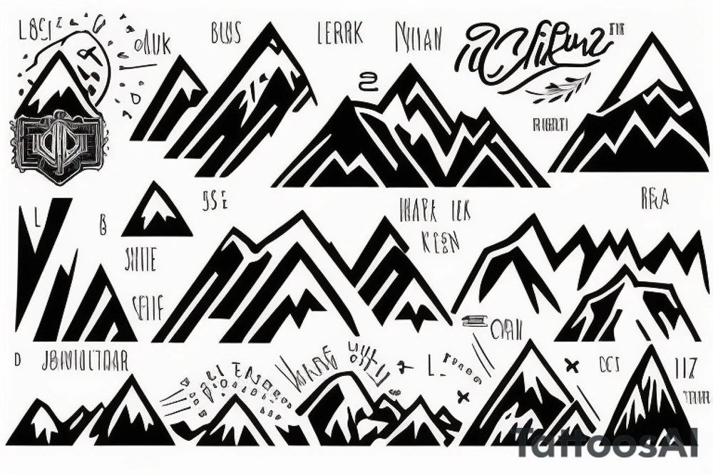 I want a simple mountain incorporating the letters I and L tattoo idea