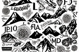 I want a simple mountain incorporating the letters I and L tattoo idea