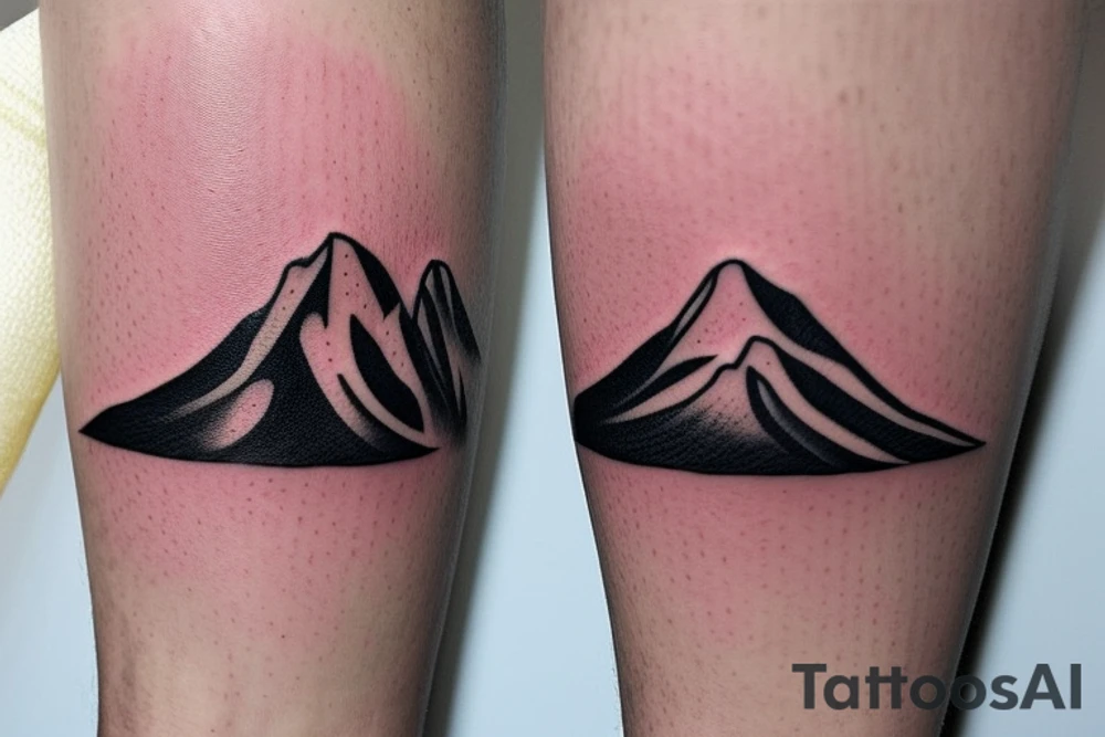 Create a tattoo with a simple mountain incorporating the letters I and L tattoo idea