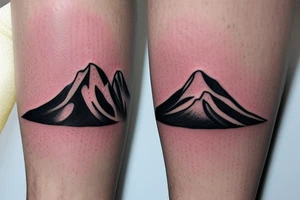 Create a tattoo with a simple mountain incorporating the letters I and L tattoo idea