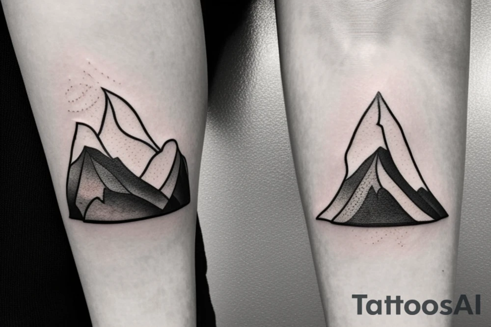 Create a tattoo with a simple mountain incorporating the letters I and L tattoo idea
