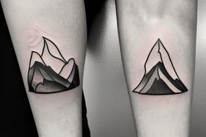 Create a tattoo with a simple mountain incorporating the letters I and L tattoo idea