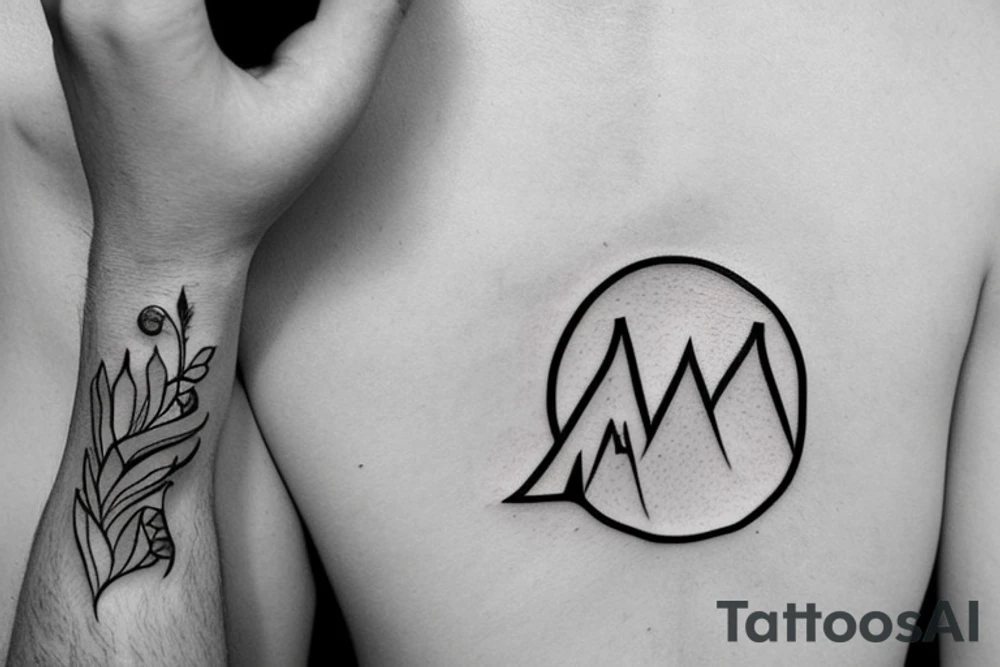 Create a tattoo with a simple mountain incorporating the letters I and L tattoo idea