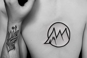 Create a tattoo with a simple mountain incorporating the letters I and L tattoo idea
