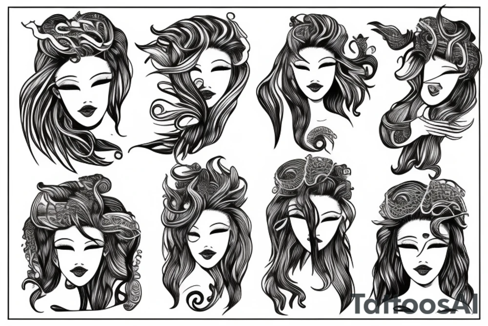Mermaid with Medusa hair tattoo idea