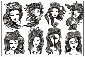 Mermaid with Medusa hair tattoo idea