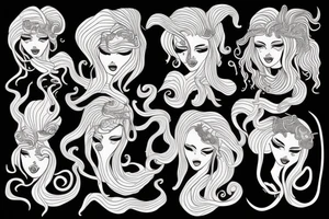 Mermaid with Medusa hair tattoo idea