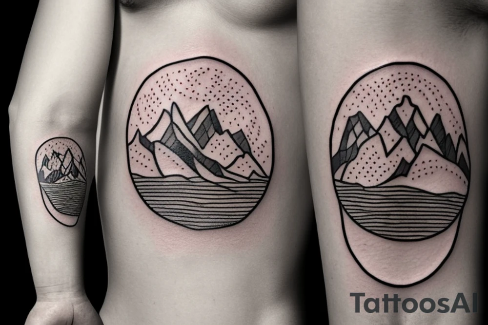Create a tattoo very light with a simple mountain incorporating the letters I and L tattoo idea