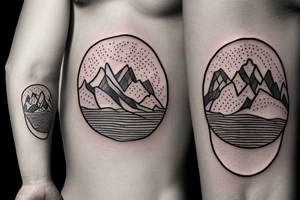 Create a tattoo very light with a simple mountain incorporating the letters I and L tattoo idea