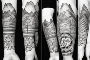 Create a tattoo very light with a simple mountain incorporating the letters I and L tattoo idea