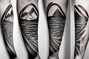 Create a tattoo very light with a simple mountain incorporating the letters I and L tattoo idea