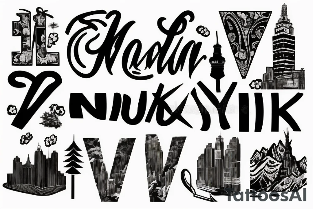 Mountain
Letter I and L
New York City tattoo idea
