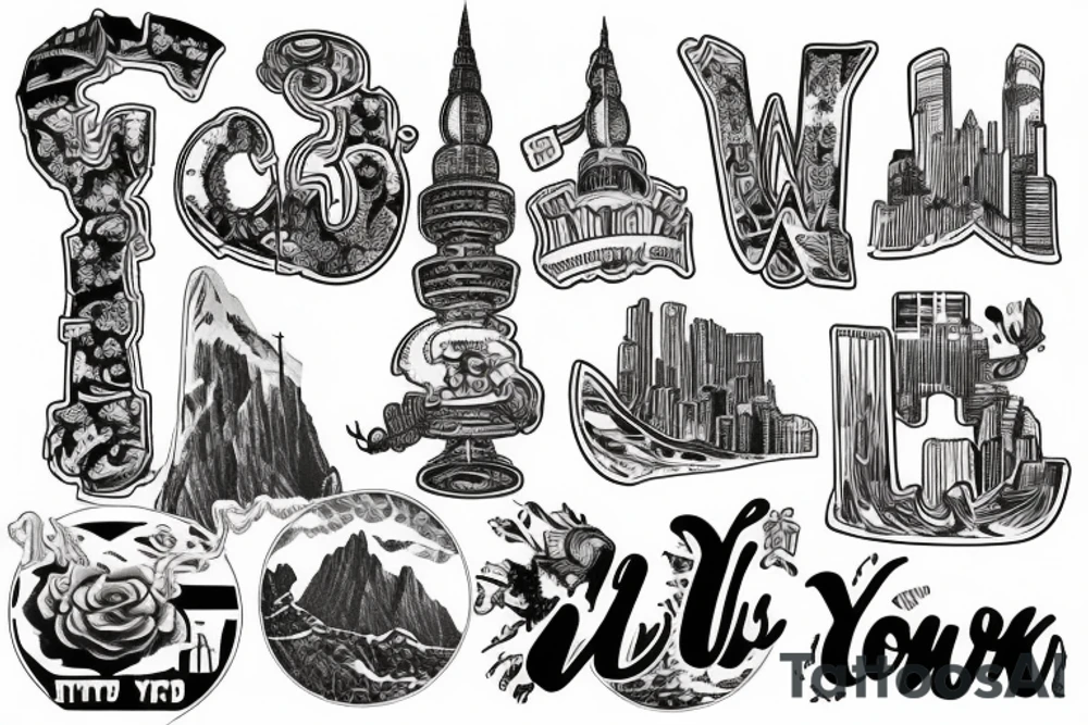 Mountain
Letter I and L
New York City tattoo idea