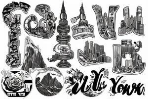 Mountain
Letter I and L
New York City tattoo idea