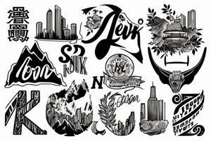 Mountain
Letter I and L
New York City tattoo idea