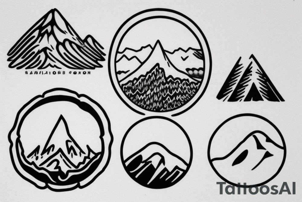I want a circle with a Mountain tattoo idea