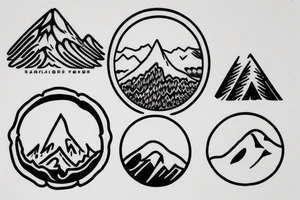I want a circle with a Mountain tattoo idea