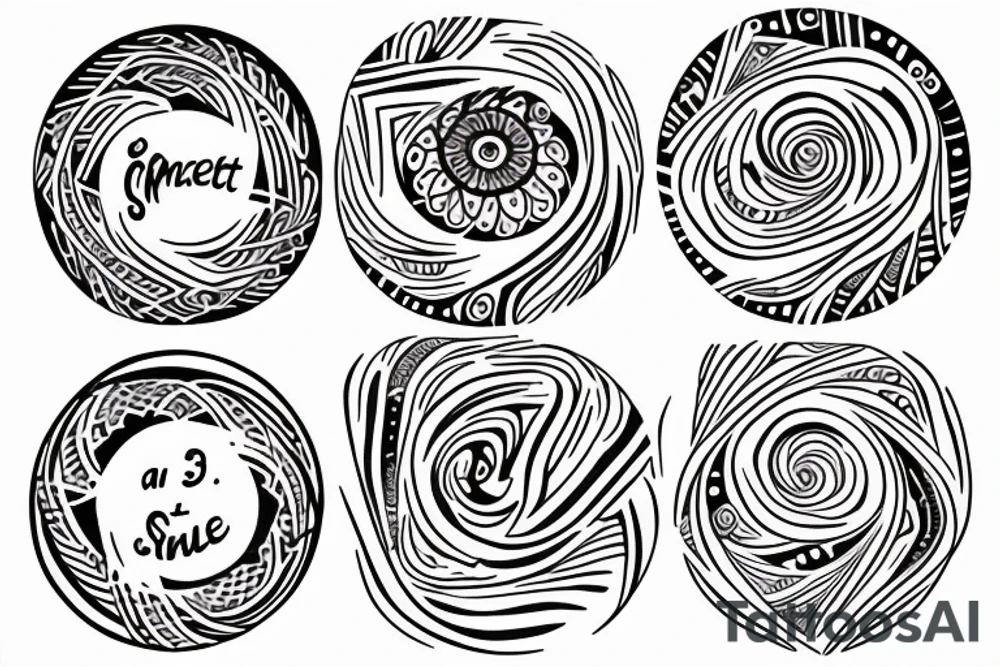 connect three circles with 3 lines with space between each circle tattoo idea