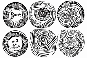 connect three circles with 3 lines with space between each circle tattoo idea