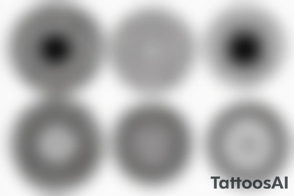 connect three circles with 3 lines with space between each circle tattoo idea