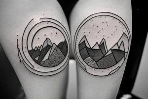I want a circle with a Mountain tattoo idea