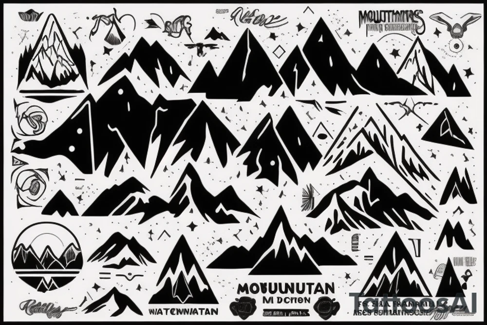 I want a Mountain like a signature tattoo idea