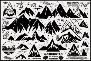 I want a Mountain like a signature tattoo idea