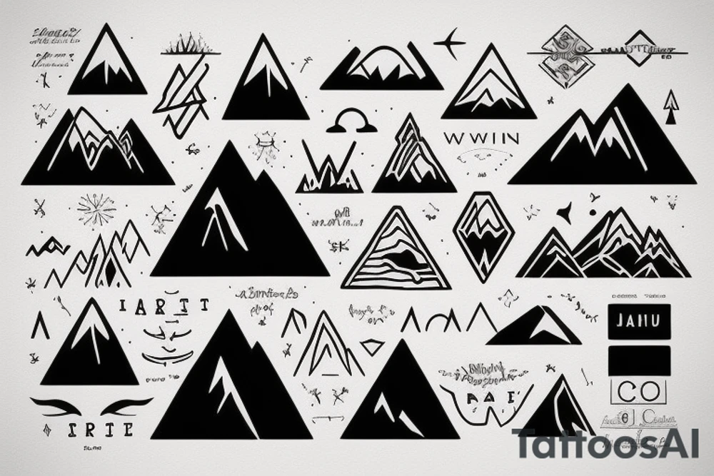 I want a Mountain like a signature tattoo idea