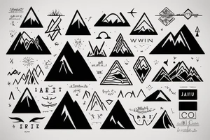 I want a Mountain like a signature tattoo idea