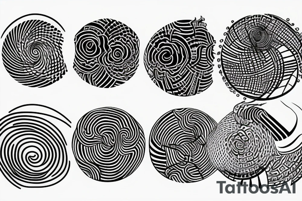 three separate circles connected by three lines tattoo idea