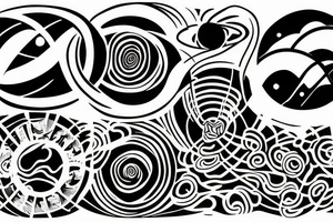 three separate circles connected by three lines tattoo idea