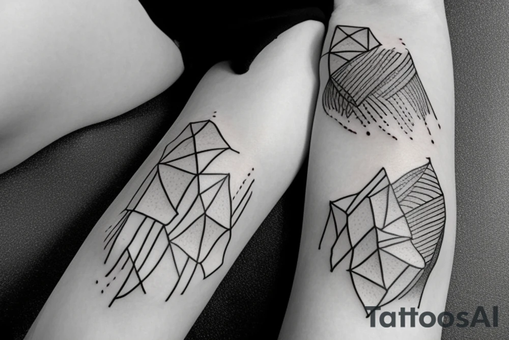 J’aimerai un tatouage avec des montagnes et les initiales de mes enfants IL tattoo idea