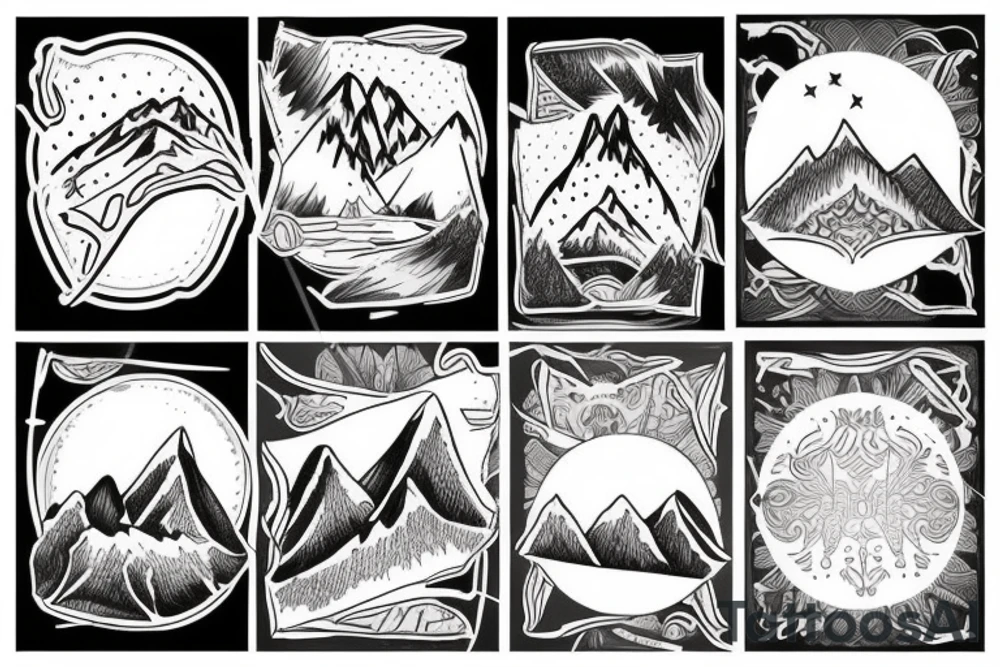 J’aimerai un tatouage avec des montagnes et les initiales de mes enfants IL tattoo idea