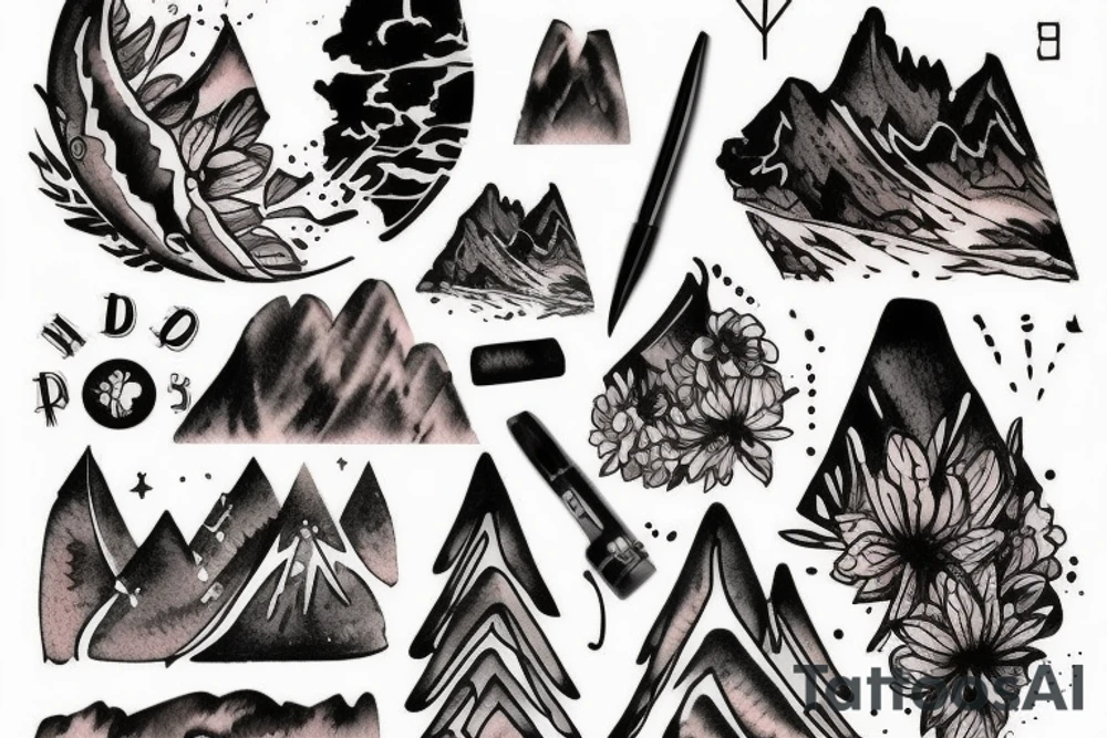 J’aimerai un tatouage avec des montagnes et les initiales de mes enfants IL tattoo idea
