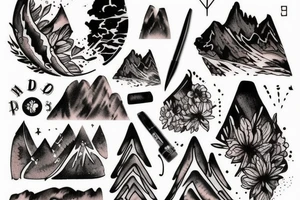 J’aimerai un tatouage avec des montagnes et les initiales de mes enfants IL tattoo idea