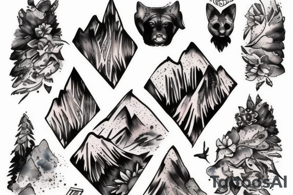 J’aimerai un tatouage avec des montagnes et les initiales de mes enfants IL tattoo idea