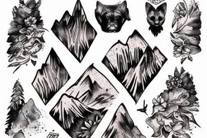 J’aimerai un tatouage avec des montagnes et les initiales de mes enfants IL tattoo idea