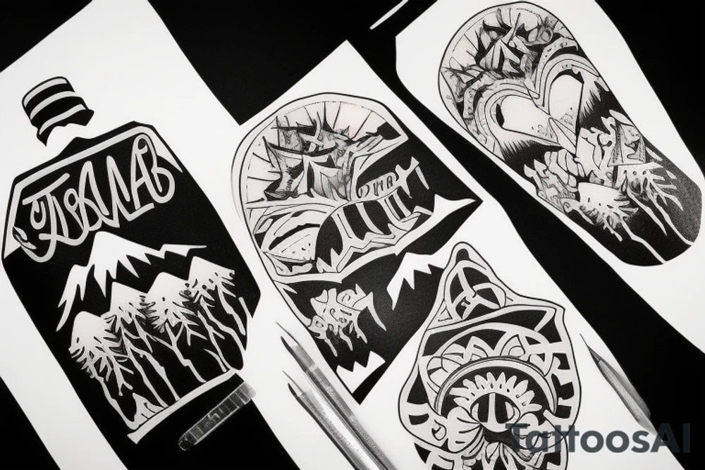 J’aimerai un tatouage avec des montagnes et les initiales de mes enfants IL tattoo idea