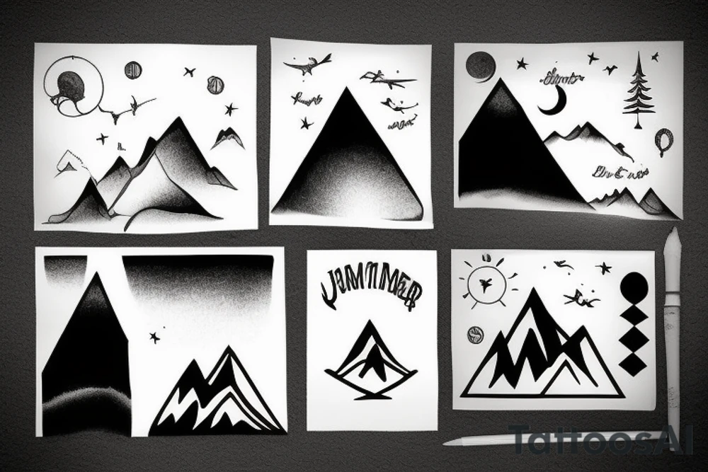J’aimerai un tatouage avec des montagnes et les initiales de mes enfants IL tattoo idea