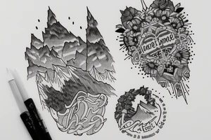 J’aimerai un petit tatouage avec des montagnes et les initiales de mes enfants IL tattoo idea