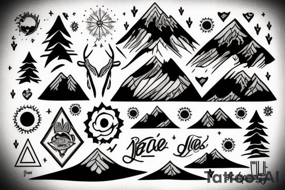 J’aimerai un petit tatouage avec des montagnes et les initiales de mes enfants IL tattoo idea